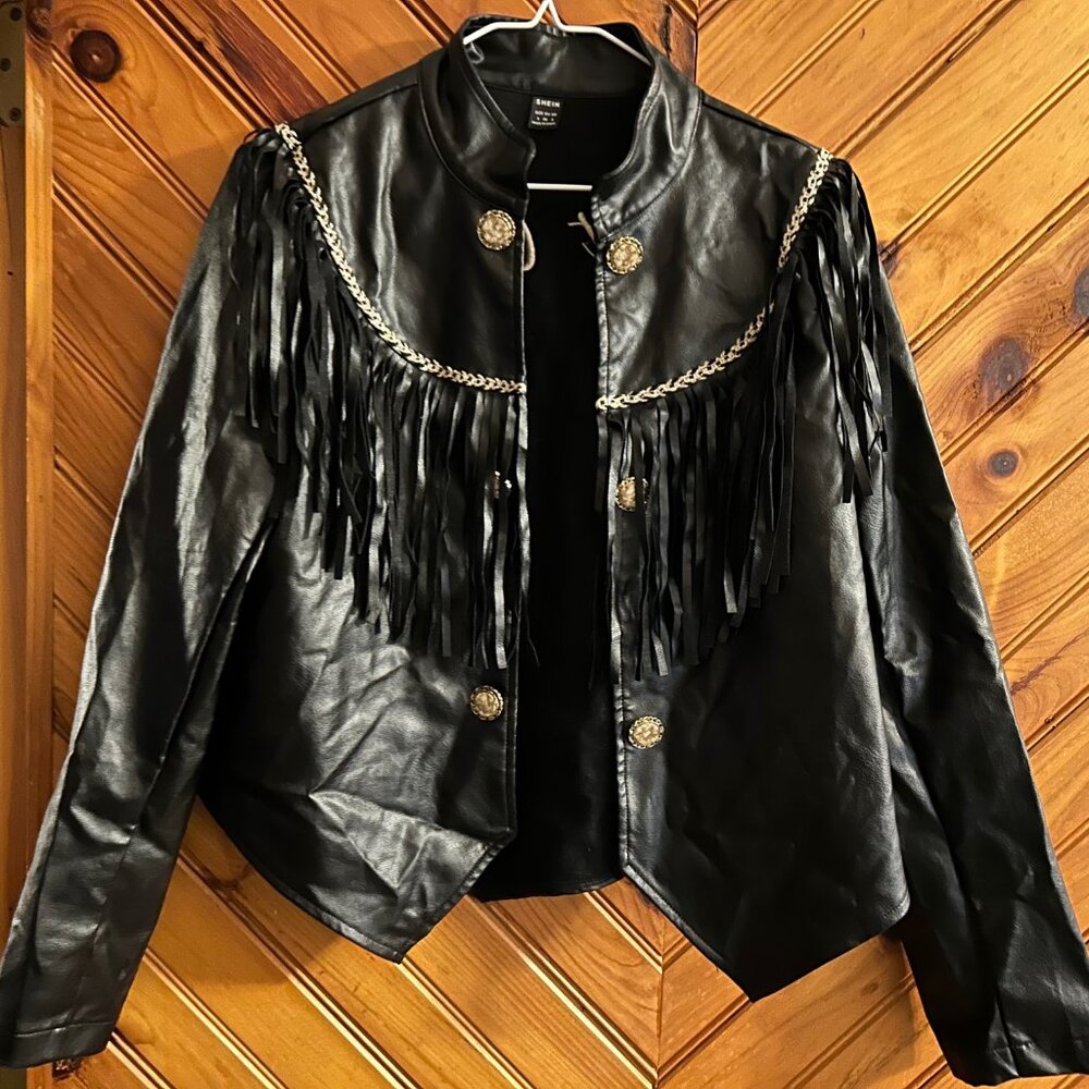 SHEIN Black Fringe Jacket